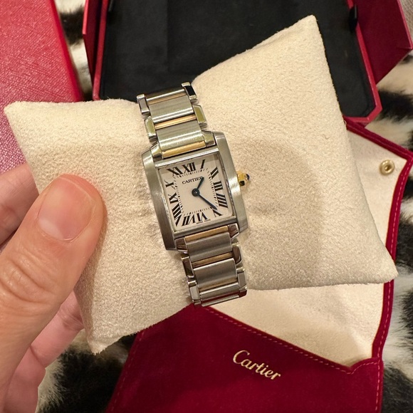 Cartier Silver and Gold Tank Francaise Watch - Picture 14 of 14